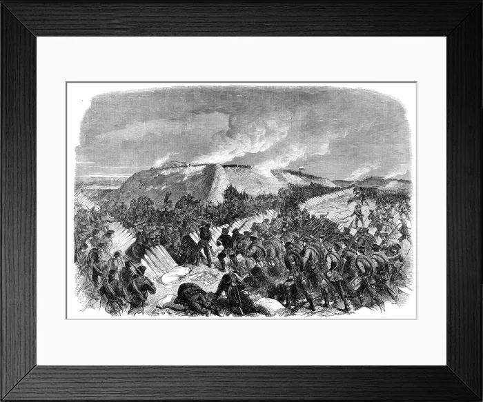Framed Print : The War in Denmark: the Prussian assault on Redoubt No. 6 at Düppel on April 18…, 1864. Creator: Unknown Framed Print : The War in Denmark: the Prussian assault on Redoubt No. 6 at Düppel on April 18…, 1864. Creator: Unknown
