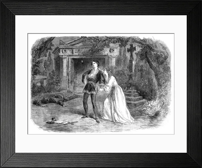 Framed Print : The Shakspeare Commemoration at Stratford-On-Avon: scene from Romeo And Juliet'... 1864. Creator: Unknown Framed Print : The Shakspeare Commemoration at Stratford-On-Avon: scene from Romeo And Juliet'... 1864. Creator: Unknown