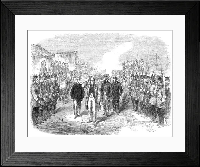Framed Print : Landing of Sir Rutherford Alcock, K.C.B. at Yokohama, Japan, 1864. Creator: Unknown Framed Print : Landing of Sir Rutherford Alcock, K.C.B. at Yokohama, Japan, 1864. Creator: Unknown