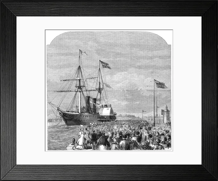 Framed Print : The arrival of Garibaldi at Southampton on board the Peninsular and Oriental steamer Ripon, 1864. Creator: Unknown