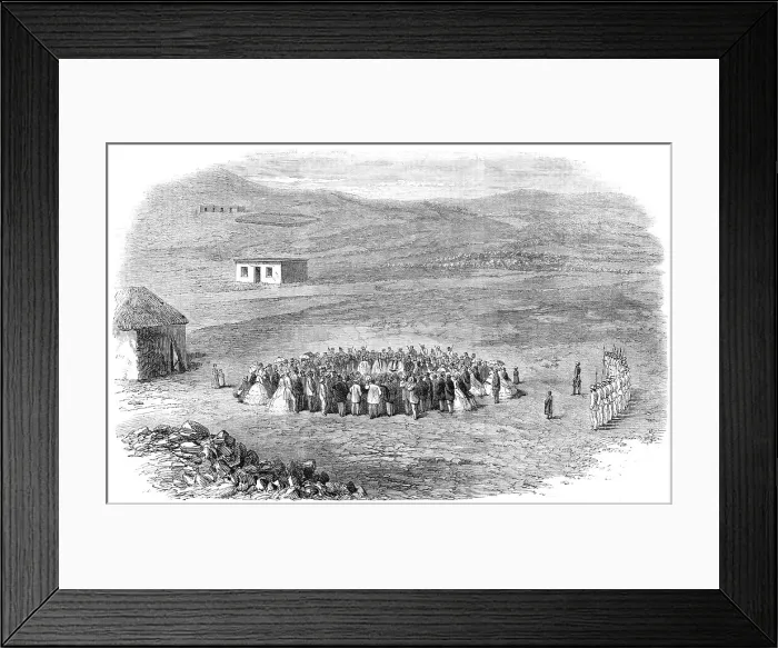 Framed Print : Laying the foundation-stone of an English church, Philippolis, Orange Free State, South Africa, 1864 Creator: Unknown Framed Print : Laying the foundation-stone of an English church, Philippolis, Orange Free State, South Africa, 1864 Creator: Unknown