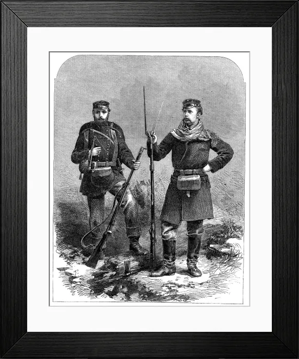 Framed Print : Danish infantry soldiers - photographed from the life, 1864. Creator: Unknown Framed Print : Danish infantry soldiers - photographed from the life, 1864. Creator: Unknown