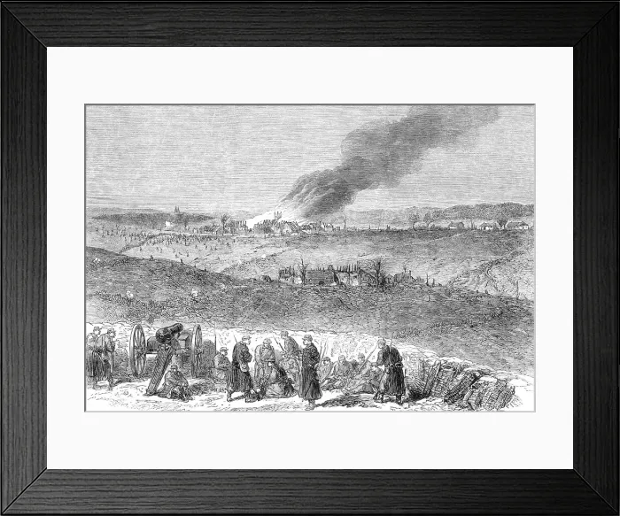 Framed Print : The War in Denmark: Repulse of the Prussians on March 28, viewed from the Danish Redoubts... 1864. Creator: Unknown Framed Print : The War in Denmark: Repulse of the Prussians on March 28, viewed from the Danish Redoubts... 1864. Creator: Unknown