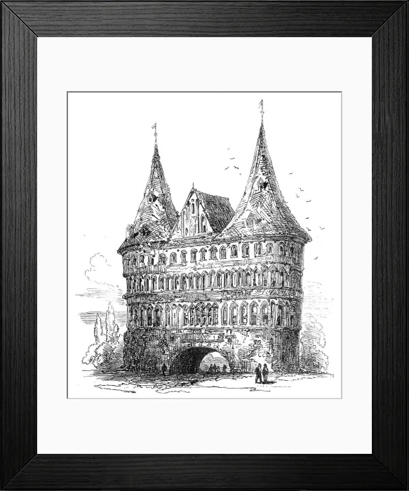 Framed Print : Lübeck: Holstein Thor, 1864. Creator: Unknown Framed Print : Lübeck: Holstein Thor, 1864. Creator: Unknown
