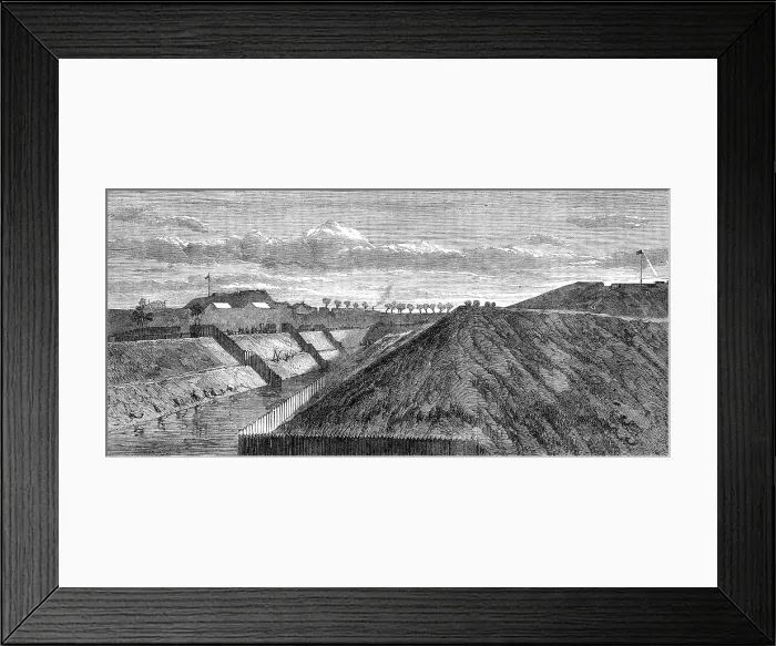 Framed Print : The War in Denmark: fortifications of Fredericia - Schleswig Bastion and Princess's Bastion, 1864. Creator: Unknown