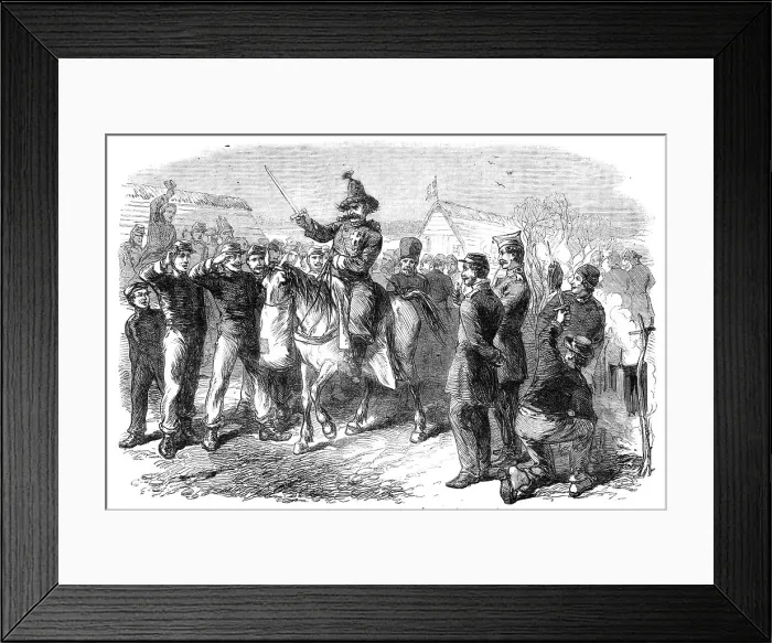 Framed Print : Illustrations of the War in Denmark: barrack life of Danish soldiers: Sunday afternoon, 1864. Creator: Unknown Framed Print : Illustrations of the War in Denmark: barrack life of Danish soldiers: Sunday afternoon, 1864. Creator: Unknown