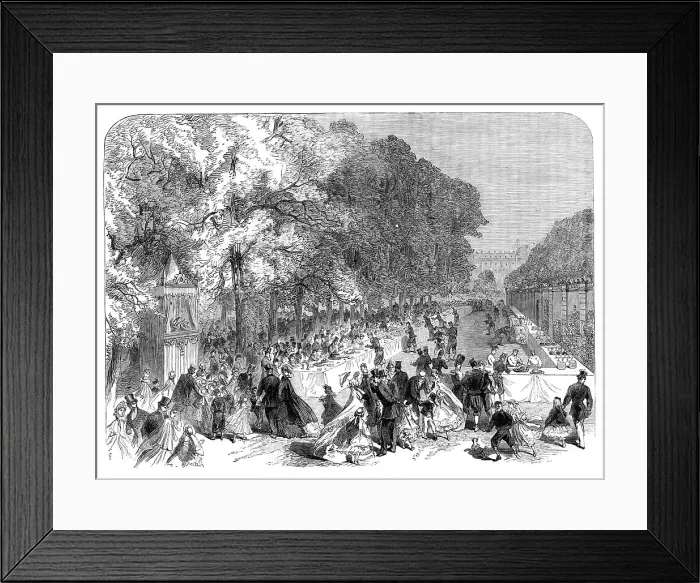 Framed Print : Fete given by the Prince Imperial to poor children of Paris in the Tuileries Gardens, 1864. Creator: Unknown Framed Print : Fete given by the Prince Imperial to poor children of Paris in the Tuileries Gardens, 1864. Creator: Unknown