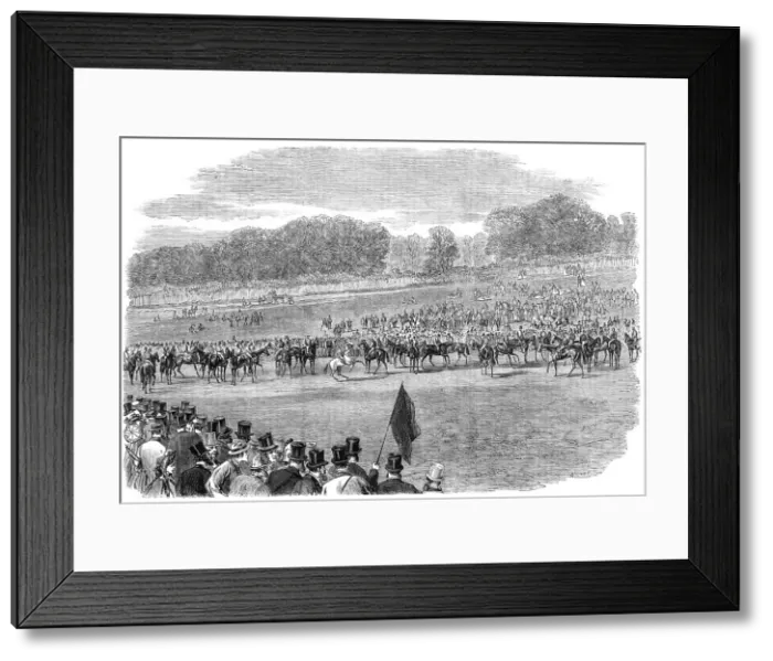 Framed Print : The Start for the Derby - from a photograph by Mr. Herbert Watkins, 1864. Creator: Unknown Framed Print : The Start for the Derby - from a photograph by Mr. Herbert Watkins, 1864. Creator: Unknown