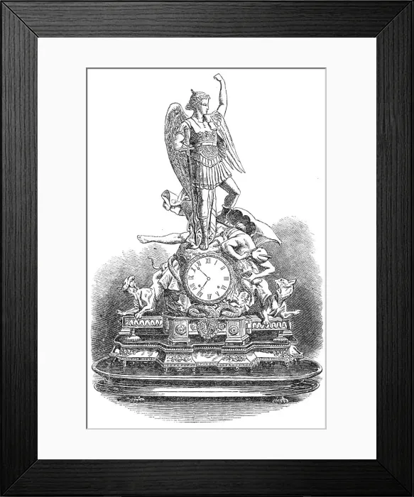 Framed Print : Ormoulu clock, presented by the Empress of the French...for...St. Mary's Orphanage... 1864. Creator: Unknown Framed Print : Ormoulu clock, presented by the Empress of the French...for...St. Mary's Orphanage... 1864. Creator: Unknown