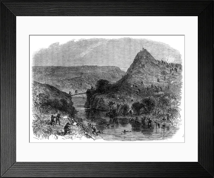 Framed Print : Fight at Waiari, on the Mangapiko River, New Zealand, on the 11th of February, 1864. Creator: Unknown Framed Print : Fight at Waiari, on the Mangapiko River, New Zealand, on the 11th of February, 1864. Creator: Unknown