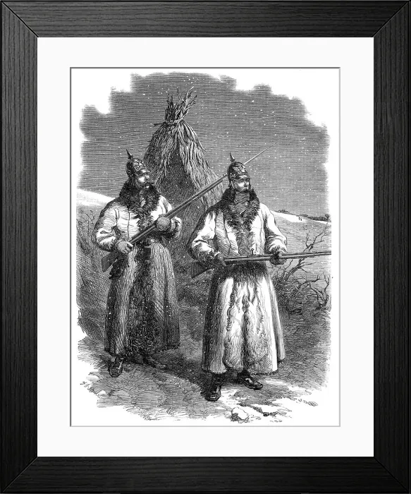 Framed Print : The War in Denmark: Prussian outposts before Düppel: Wer da? ('Who goes there?'), 1864. Creator: Frederick John Skill Framed Print : The War in Denmark: Prussian outposts before Düppel: Wer da? ('Who goes there?'), 1864. Creator: Frederick John Skill