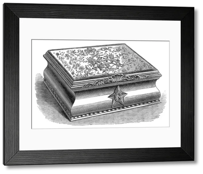 Framed Print : Box in which the freedom of the City [of London] was presented to Garibaldi, 1864. Creator: Unknown