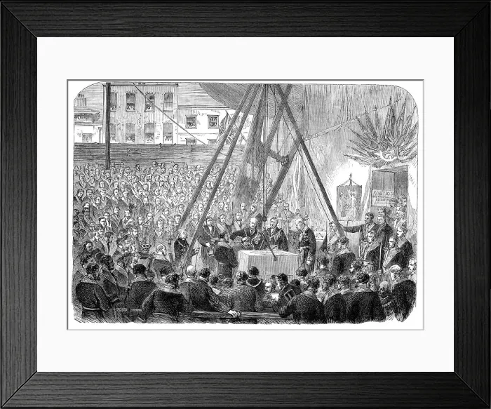 Framed Print : Laying the foundation-stone of the new building in connection with Freemasons Hall, 1864. Creator: Unknown Framed Print : Laying the foundation-stone of the new building in connection with Freemasons Hall, 1864. Creator: Unknown