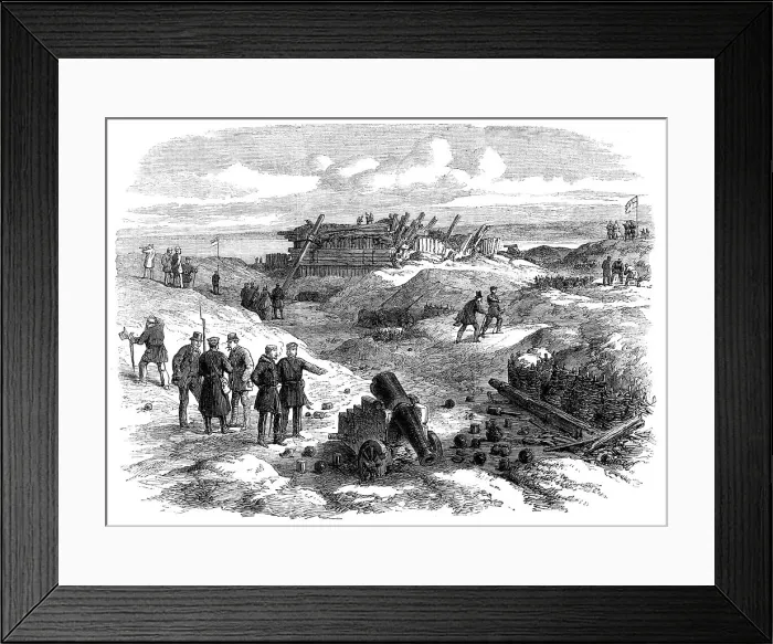 Framed Print : Illustrations of the War in Denmark: interior of No. 4 Redoubt at Düppel, 1864. Creator: Unknown