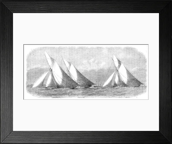 Framed Print : The Yacht Matches in the Thames: Royal London Yacht Club, May 30: the cutters off Southend, 1864. Creator: Smyth Framed Print : The Yacht Matches in the Thames: Royal London Yacht Club, May 30: the cutters off Southend, 1864. Creator: Smyth