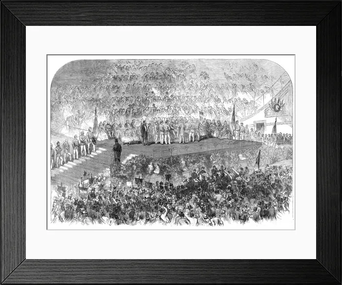 Framed Print : Garibaldi in England: Garibaldi receiving addresses at the Crystal Palace, 1864. Creator: Unknown Framed Print : Garibaldi in England: Garibaldi receiving addresses at the Crystal Palace, 1864. Creator: Unknown