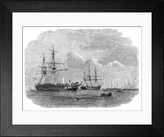 Framed Print : The War in Denmark: the Austro-Prussian Squadron at Cuxhaven after its defeat off Heligoland, 1864. Creator: Smyth Framed Print : The War in Denmark: the Austro-Prussian Squadron at Cuxhaven after its defeat off Heligoland, 1864. Creator: Smyth