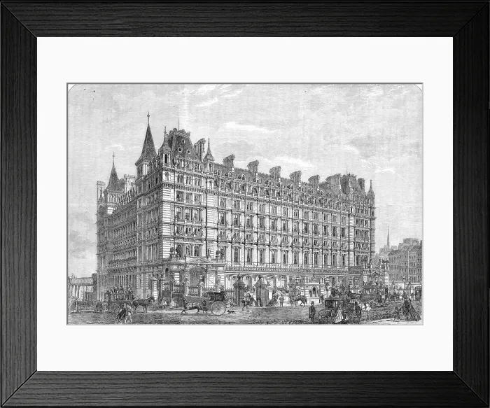 Framed Print : The Charing-Cross Railway Station and Hotel, 1864. Creator: Mason Jackson Framed Print : The Charing-Cross Railway Station and Hotel, 1864. Creator: Mason Jackson
