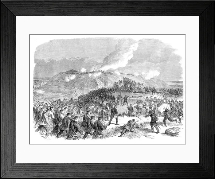 Framed Print : The War in Denmark: the assault on No. 4 Redoubt at Düppel...by our special artist, 1864. Creator: Unknown Framed Print : The War in Denmark: the assault on No. 4 Redoubt at Düppel...by our special artist, 1864. Creator: Unknown