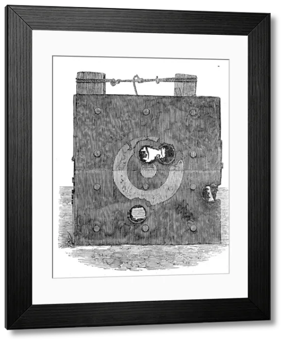 Framed Print : The Agincourt Target, experimented on by the Mackay Gun, 1864. Creator: Unknown Framed Print : The Agincourt Target, experimented on by the Mackay Gun, 1864. Creator: Unknown