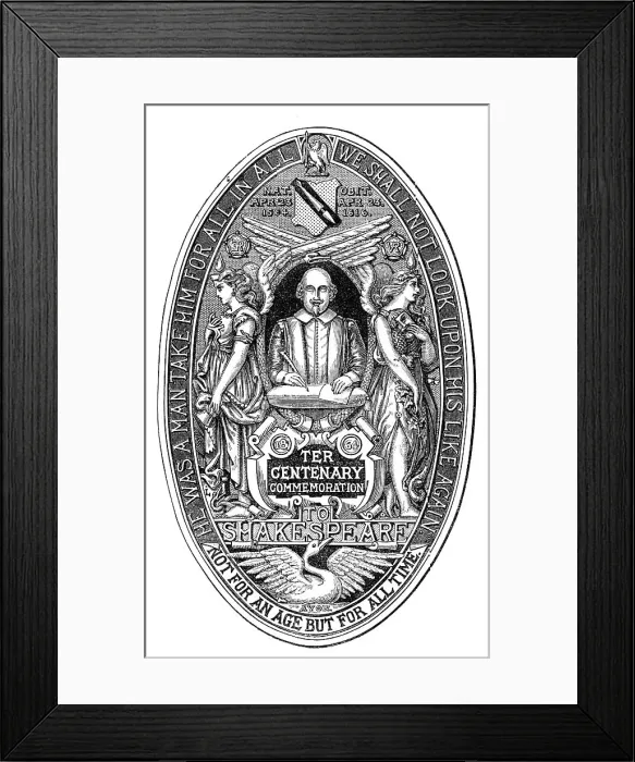 Framed Print : The Seal of the National Shakspeare Committee, 1864. Creator: Unknown Framed Print : The Seal of the National Shakspeare Committee, 1864. Creator: Unknown