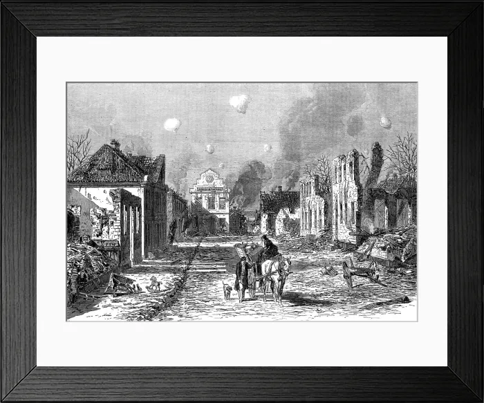 Framed Print : The War in Denmark: the town of Sonderburg in ruins after the bombardment... 1864. Creator: Unknown Framed Print : The War in Denmark: the town of Sonderburg in ruins after the bombardment... 1864. Creator: Unknown