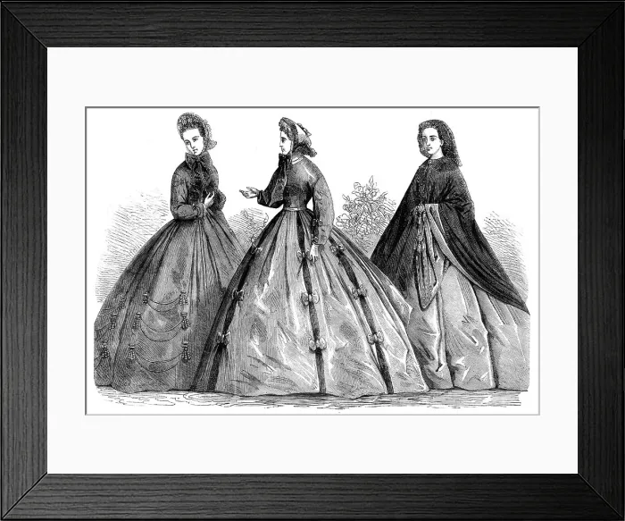 Framed Print : Paris fashions for June, 1864. Creator: Unknown Framed Print : Paris fashions for June, 1864. Creator: Unknown