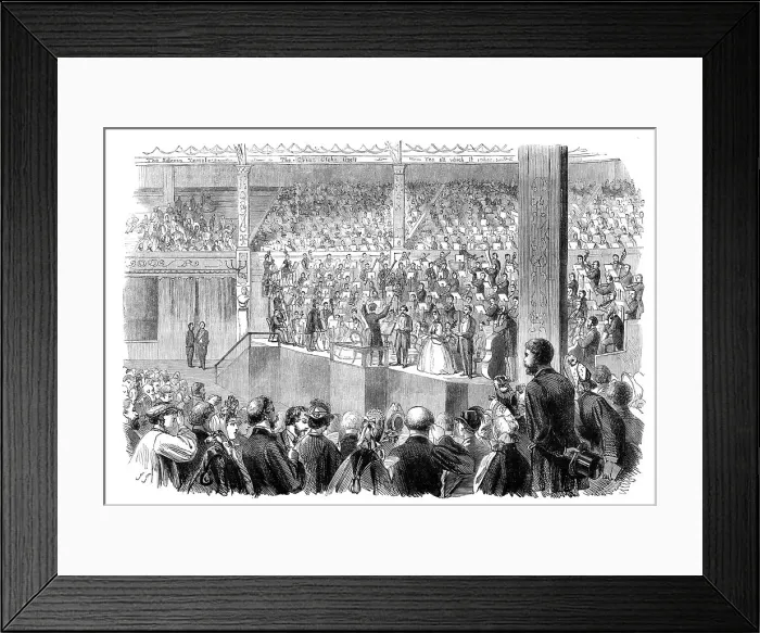 Framed Print : The Shakspeare Commemoration at Stratford-On-Avon: performance of...'The Messiah'...1864. Creator: J. J Framed Print : The Shakspeare Commemoration at Stratford-On-Avon: performance of...'The Messiah'...1864. Creator: J. J