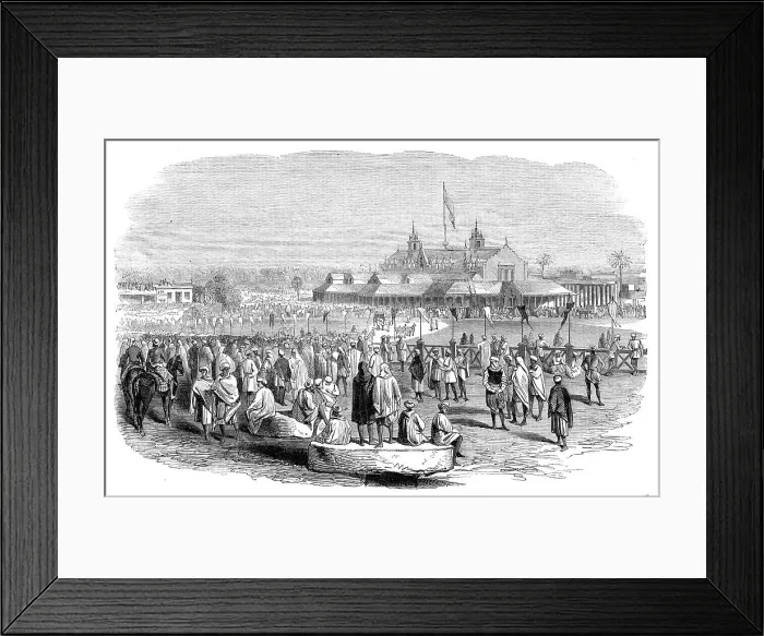 Framed Print : Opening of the Punjaub Exhibition of Arts and Industry at Lahore, 1864. Creator: Unknown Framed Print : Opening of the Punjaub Exhibition of Arts and Industry at Lahore, 1864. Creator: Unknown