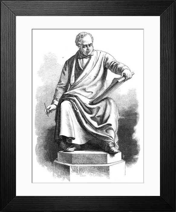 Framed Print : Statue of the late Sir Charles Barry...by J. H. Foley, R.A. in the new Palace of Westminster, 1865. Creator: Unknown Framed Print : Statue of the late Sir Charles Barry...by J. H. Foley, R.A. in the new Palace of Westminster, 1865. Creator: Unknown
