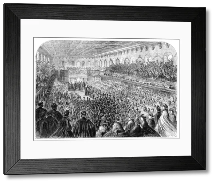 Framed Print : The Royal Visit to Cambridge - the Senate-House: Three Cheers for Denmark!, 1864. Creator: Unknown Framed Print : The Royal Visit to Cambridge - the Senate-House: Three Cheers for Denmark!, 1864. Creator: Unknown