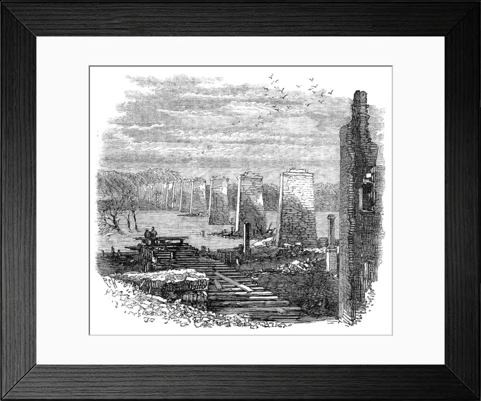 Framed Print : Richmond, Virginia: ruins of the railway bridge, 1865. Creator: Unknown Framed Print : Richmond, Virginia: ruins of the railway bridge, 1865. Creator: Unknown