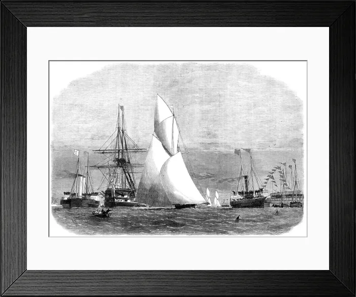 Framed Print : The Ocean Yacht Match from Gravesend to Harwich...the Volante winning the Cutters Prize, 1864. Creator: Smyth Framed Print : The Ocean Yacht Match from Gravesend to Harwich...the Volante winning the Cutters Prize, 1864. Creator: Smyth