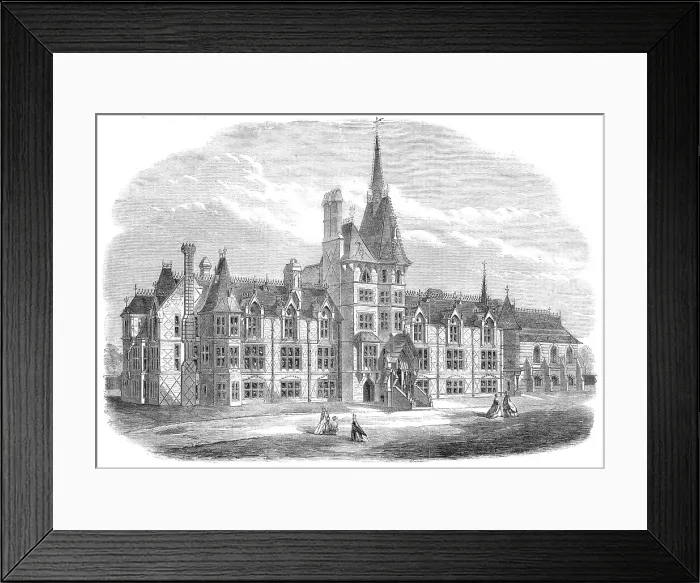 Framed Print : The new hospital for French Protestants, Victoria Park, 1865. Creator: Unknown Framed Print : The new hospital for French Protestants, Victoria Park, 1865. Creator: Unknown
