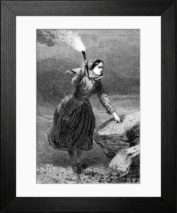 Framed Print : The Beacon, by J. Absolon, in the Exhibition of the Institute of Painters in Water Colours, 1864. Creator: W Thomas Framed Print : The Beacon, by J. Absolon, in the Exhibition of the Institute of Painters in Water Colours, 1864. Creator: W Thomas