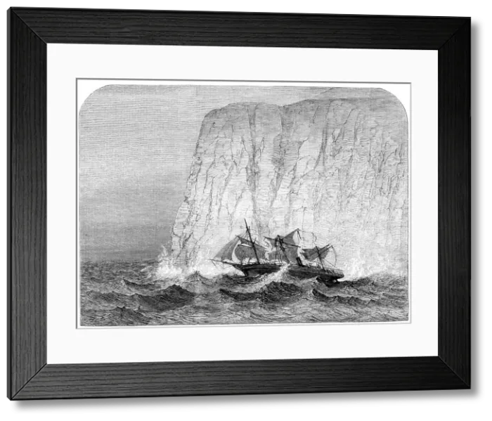 Framed Print : The screw steam-ship Royal Standard in collision with an iceberg...home voyage from Melbourne, 1864. Creator: Unknown Framed Print : The screw steam-ship Royal Standard in collision with an iceberg...home voyage from Melbourne, 1864. Creator: Unknown