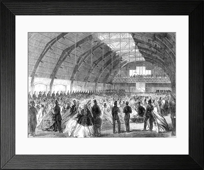 Framed Print : Opening of the new head-quarters of the 1st Surrey Rifle Volunteers, at Camberwell, 1865. Creator: Unknown Framed Print : Opening of the new head-quarters of the 1st Surrey Rifle Volunteers, at Camberwell, 1865. Creator: Unknown