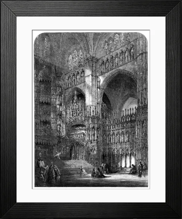 Framed Print : Chapel Of The High Altar In The Cathedral Of Toledo, by S. Read...Water Colours, 1864. Creator: W Palmer Framed Print : Chapel Of The High Altar In The Cathedral Of Toledo, by S. Read...Water Colours, 1864. Creator: W Palmer
