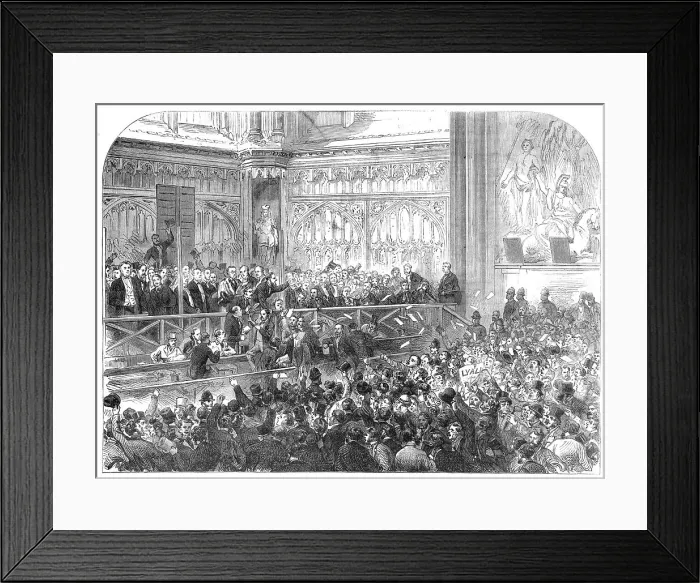 Framed Print : City of London Election: the nomination at Guildhall, 1865. Creator: Unknown Framed Print : City of London Election: the nomination at Guildhall, 1865. Creator: Unknown