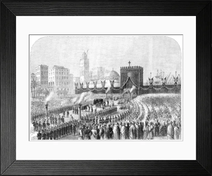 Framed Print : Obsequies of the Duke of Malakoff at Algiers on the 4th of June, 1864. Creator: Unknown Framed Print : Obsequies of the Duke of Malakoff at Algiers on the 4th of June, 1864. Creator: Unknown