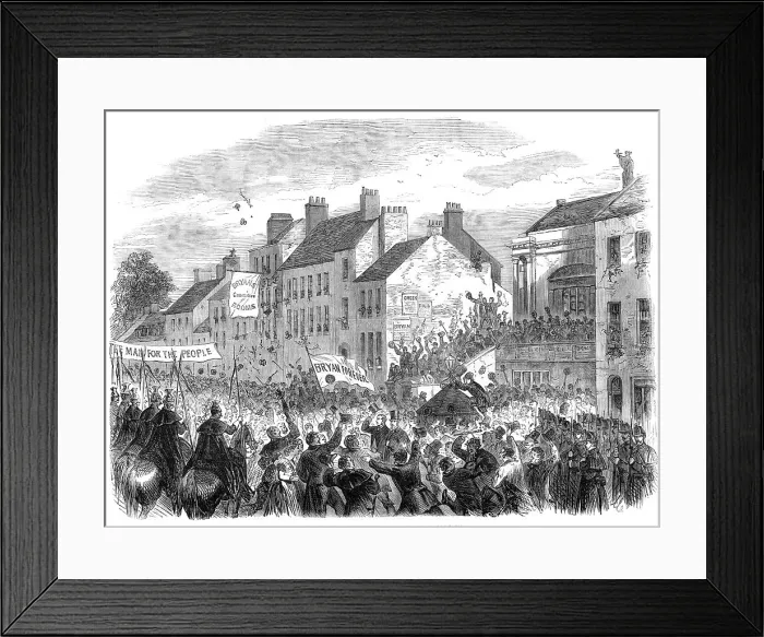 Framed Print : Scene at the Kilkenny Election, 1865. Creator: Unknown Framed Print : Scene at the Kilkenny Election, 1865. Creator: Unknown