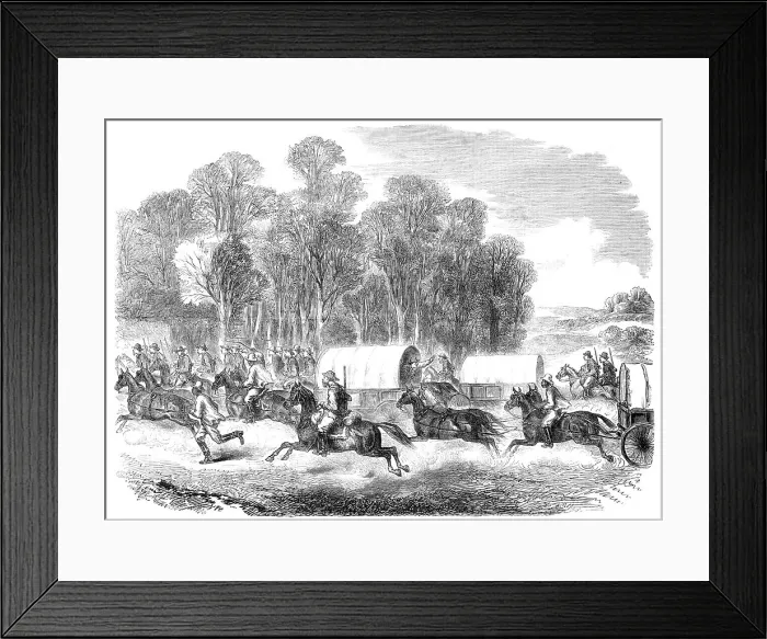 Framed Print : The Last Days of the Confederate Government - the flight of the Confederates: Sudden Alarm... 1865. Creator: Unknown Framed Print : The Last Days of the Confederate Government - the flight of the Confederates: Sudden Alarm... 1865. Creator: Unknown