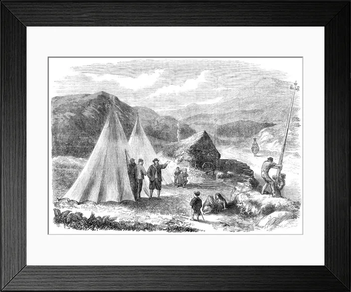 Framed Print : Laying of the Atlantic Telegraph Cable:workmen on the road between Killarney and Valencia, 1865 Creator: Unknown Framed Print : Laying of the Atlantic Telegraph Cable:workmen on the road between Killarney and Valencia, 1865 Creator: Unknown