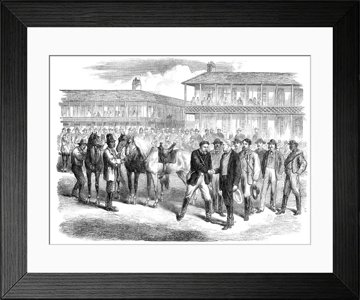 Framed Print : The Last Days of the Confederate Government...Jefferson Davis bidding farewell to his escort, 1865. Creator: Unknown Framed Print : The Last Days of the Confederate Government...Jefferson Davis bidding farewell to his escort, 1865. Creator: Unknown