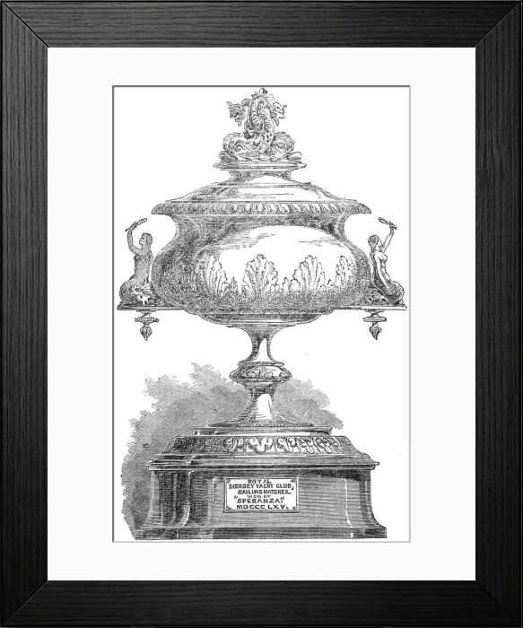 Framed Print : Schooner Prize of the Royal Mersey Yacht Club, 1865. Creator: Unknown Framed Print : Schooner Prize of the Royal Mersey Yacht Club, 1865. Creator: Unknown