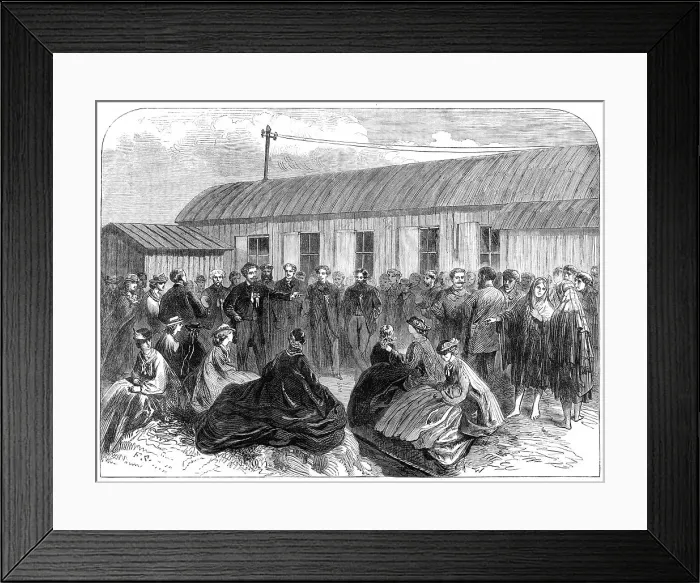 Framed Print : Laying of the Atlantic Telegraph Cable: Sir Robert Peel addressing bystanders...at Valencia, 1865. Creator: Unknown Framed Print : Laying of the Atlantic Telegraph Cable: Sir Robert Peel addressing bystanders...at Valencia, 1865. Creator: Unknown