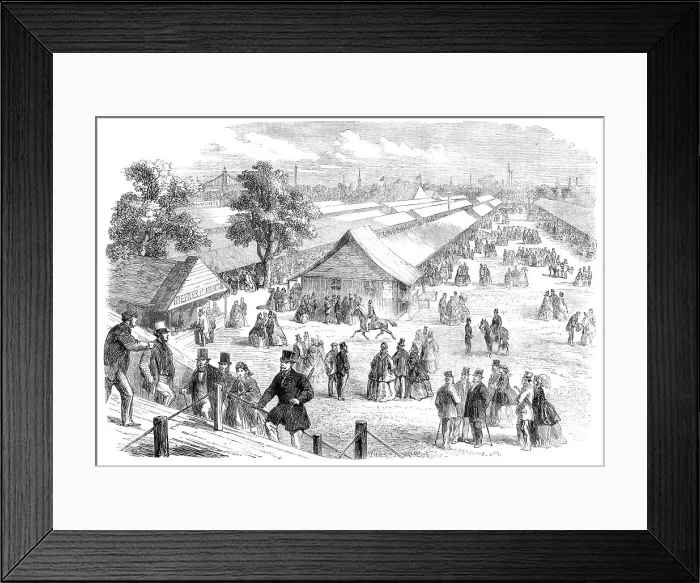 Framed Print : General view of the agricultural show at Battersea, 1862. Creator: Unknown Framed Print : General view of the agricultural show at Battersea, 1862. Creator: Unknown