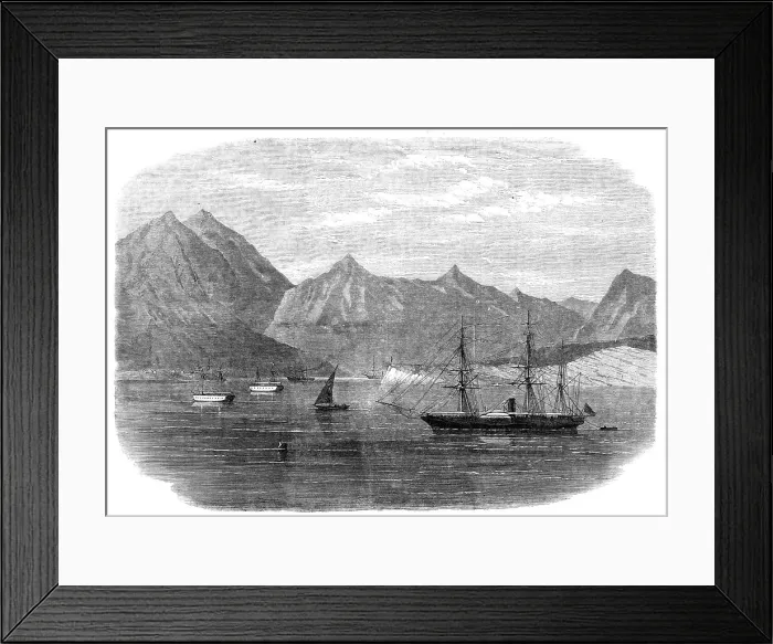 Framed Print : The Indo-European Telegraph: Mussendom Station, Elphinstone Inlet, Persian Gulf, 1865. Creator: Unknown Framed Print : The Indo-European Telegraph: Mussendom Station, Elphinstone Inlet, Persian Gulf, 1865. Creator: Unknown