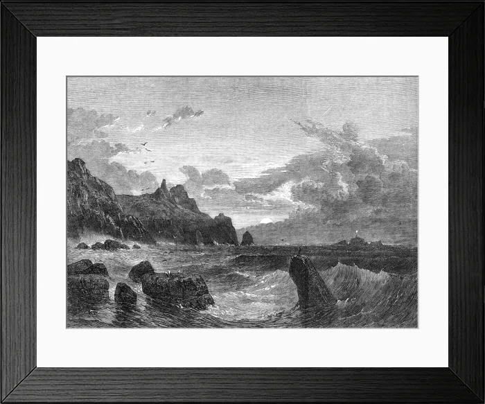 Framed Print : The Land's-End: Sunset Before A Stormy Night by S. P. Jackson... 1865. Creator: Unknown Framed Print : The Land's-End: Sunset Before A Stormy Night by S. P. Jackson... 1865. Creator: Unknown
