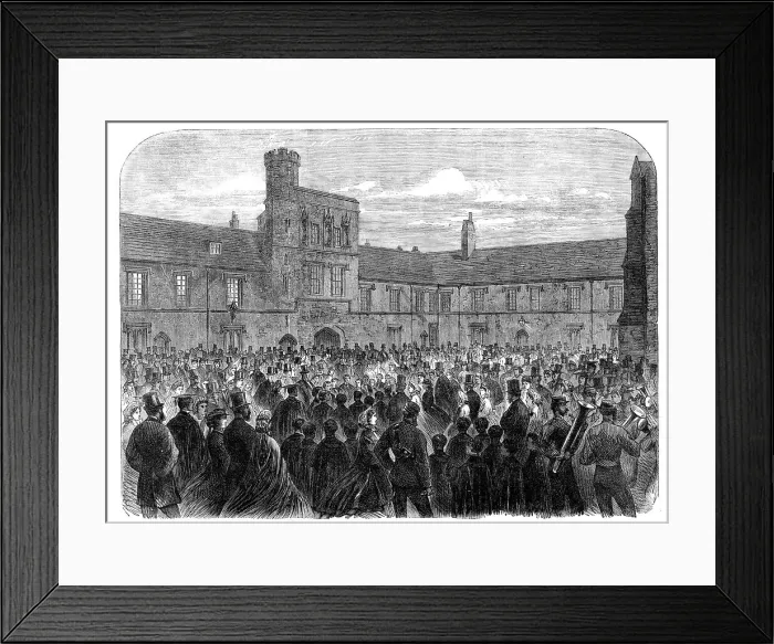Framed Print : The singing of Dulce Domum at Winchester College, 1865. Creator: Unknown Framed Print : The singing of Dulce Domum at Winchester College, 1865. Creator: Unknown
